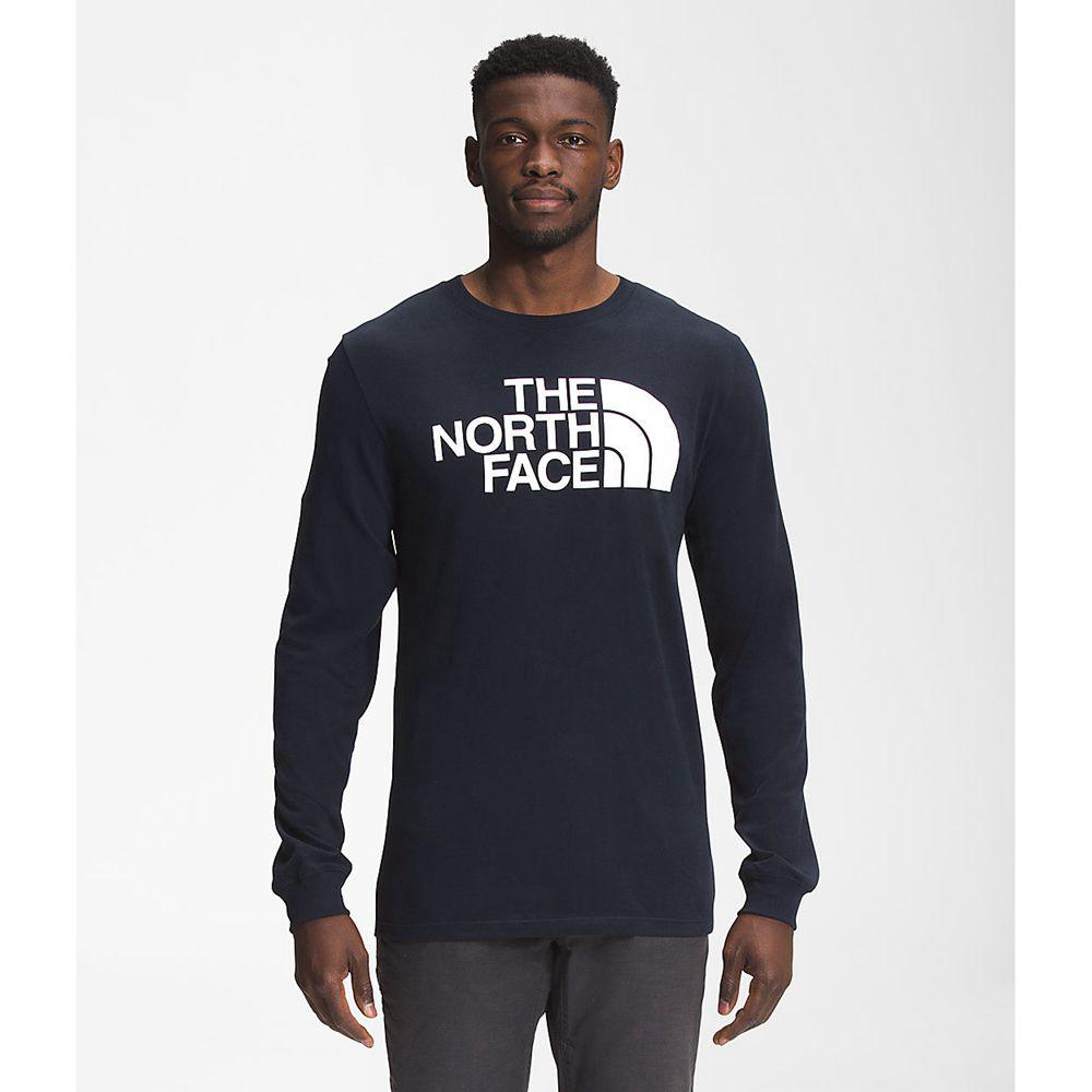 The North Face Long Sleeve Half Dome Ανδρικα Μπλούζα Με Μακρύ Μανίκι - Σκουρο Μπλε (RVZQ68915)